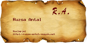 Ruzsa Antal névjegykártya